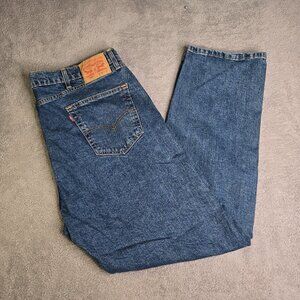 Levi's Men's 505 Regular Fit Jeans 42 x 32 Regular Wash Denim Blue Straight Leg